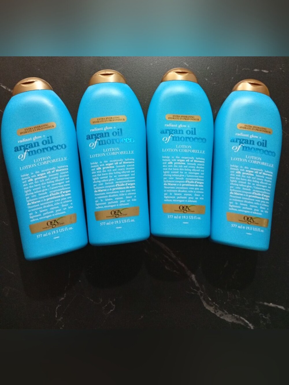 OGX Argan Oil of Morocco Radiant Glow Body Lotion - Pack Of 4. New